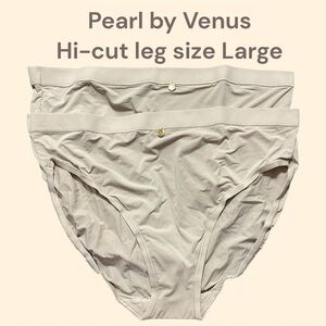 NWT 2 PACK OF WOMENS PANTIES PEARL BY VENUSE HI CUT THIGH SIZE LARGE GREAT GIFT
